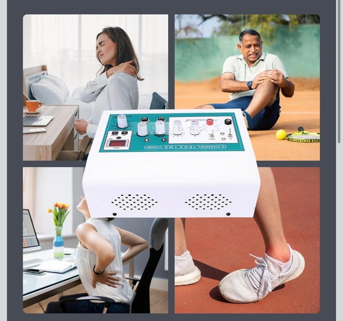 2-Channel TENS + MS Combo Machine – Professional Electrotherapy System