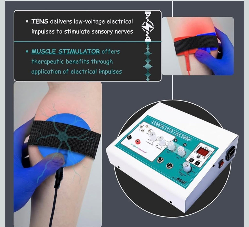 2-Channel TENS + MS Combo Machine – Professional Electrotherapy System
